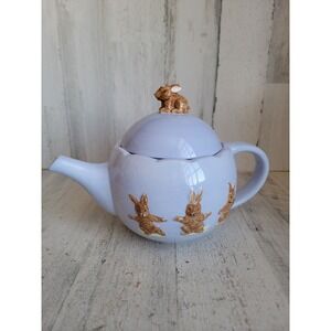 Global design‎ Kate Williams easter teapot rabbit bunny purple vintage